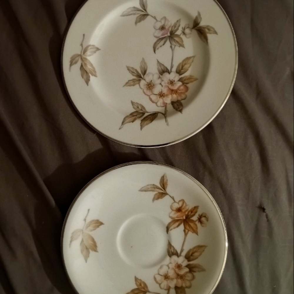 Spring glory bread and butter plate and saucer